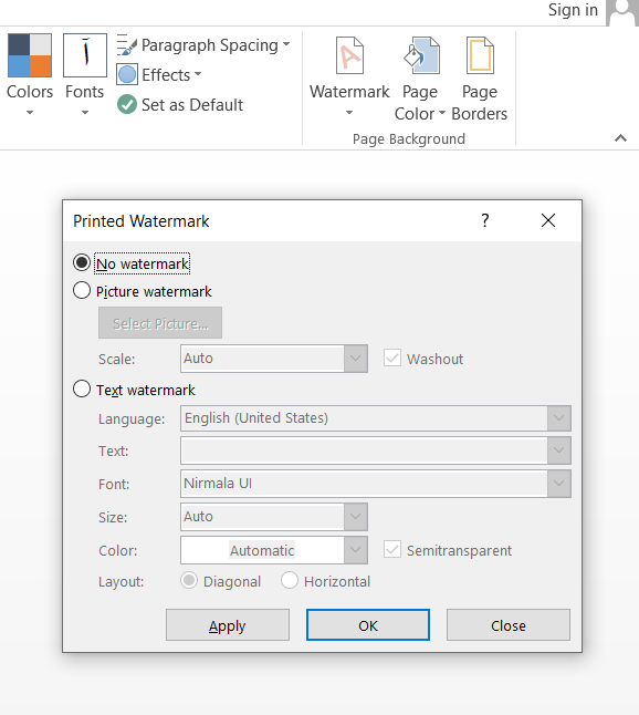سفارشی کردن واترمارک